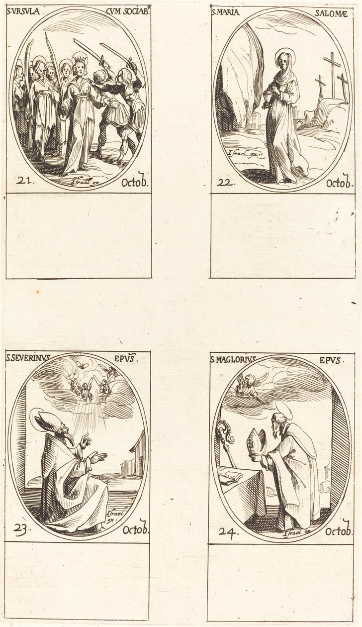 św. Urszula i Towarzysze; Maria Salome; św. Seweryn; Św. Magnoriusz autorstwa Jacques Callot