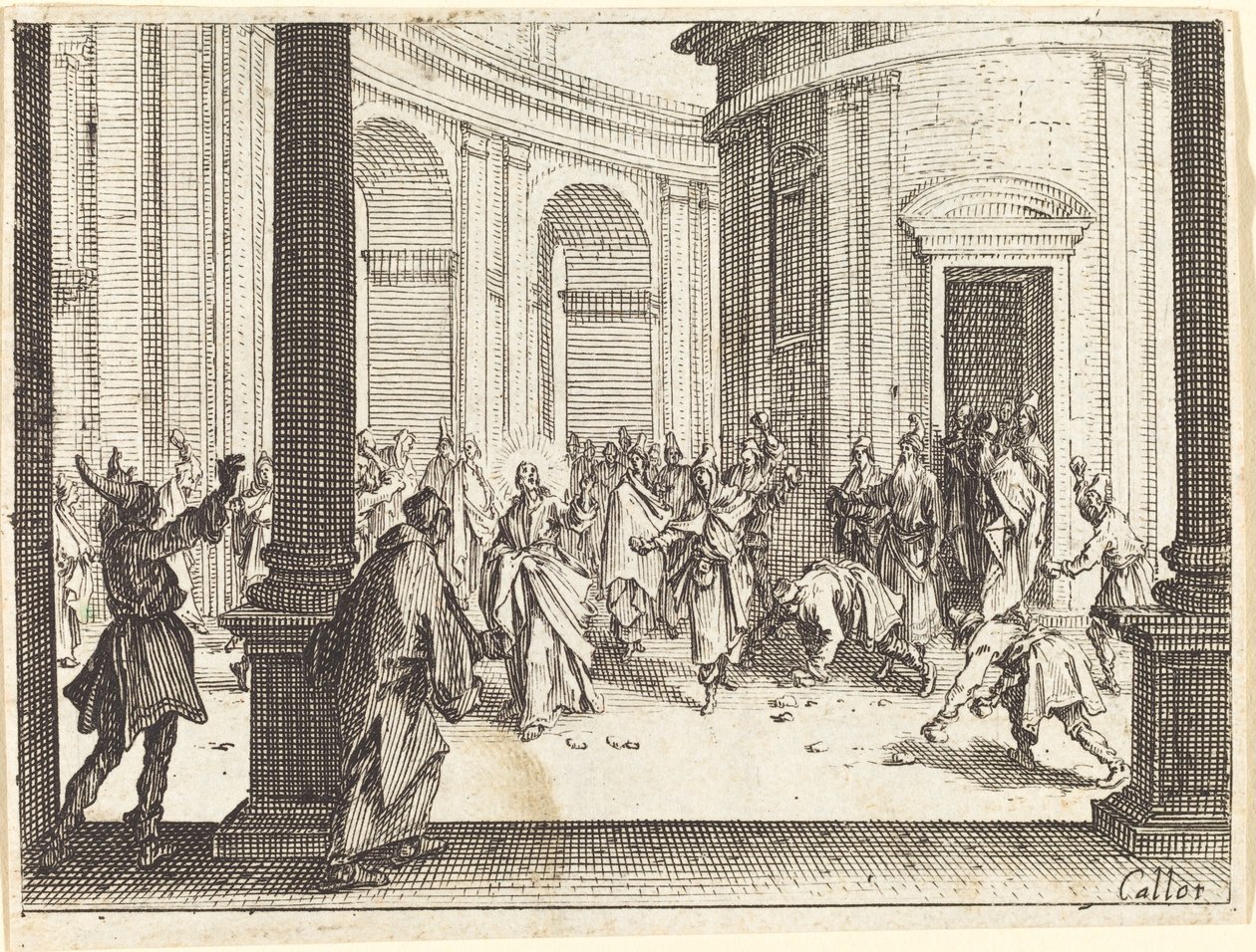 Ukamienowanie Jezusa autorstwa Jacques Callot