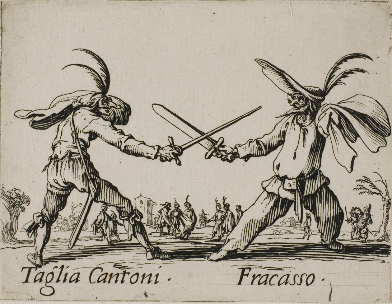 Taglia Cantoni - Fracasso, płyta 24 z Balli di Sfessania autorstwa Jacques Callot