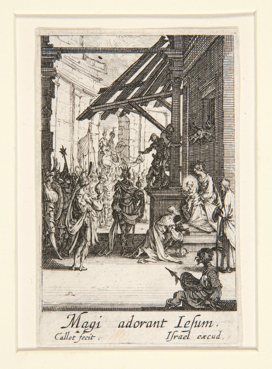 Adoracja Trzech Króli, nr. 8 z Życia Dziewicy autorstwa Jacques Callot