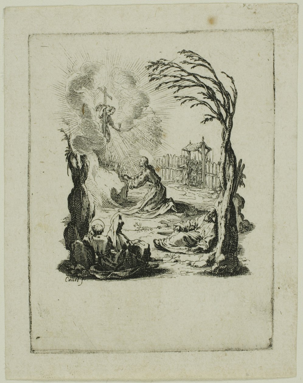Agonia w ogrodzie, z Małej pasji autorstwa Jacques Callot