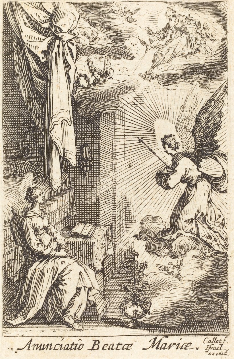 Zwiastowanie w roku 1630 lub po nim. autorstwa Jacques Callot