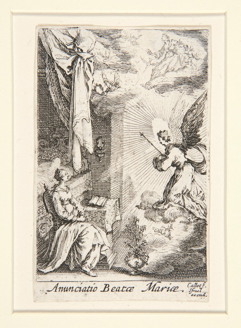 Zwiastowanie, nie. 5 z Życia Dziewicy autorstwa Jacques Callot