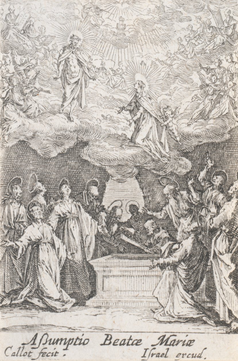 Wniebowzięcie Najświętszej Maryi Panny, nie. 13 z Życia Dziewicy autorstwa Jacques Callot