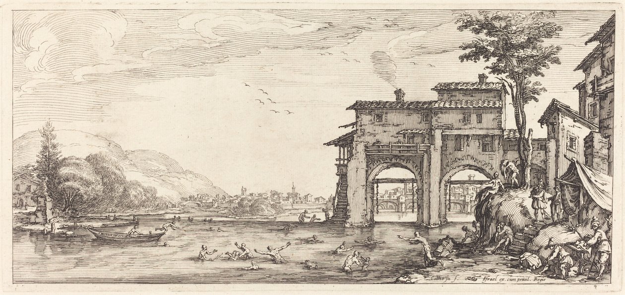 Kąpiący się autorstwa Jacques Callot