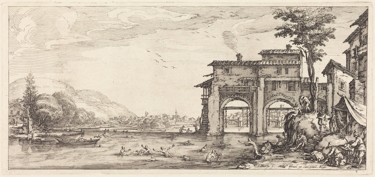 Kąpiący się autorstwa Jacques Callot