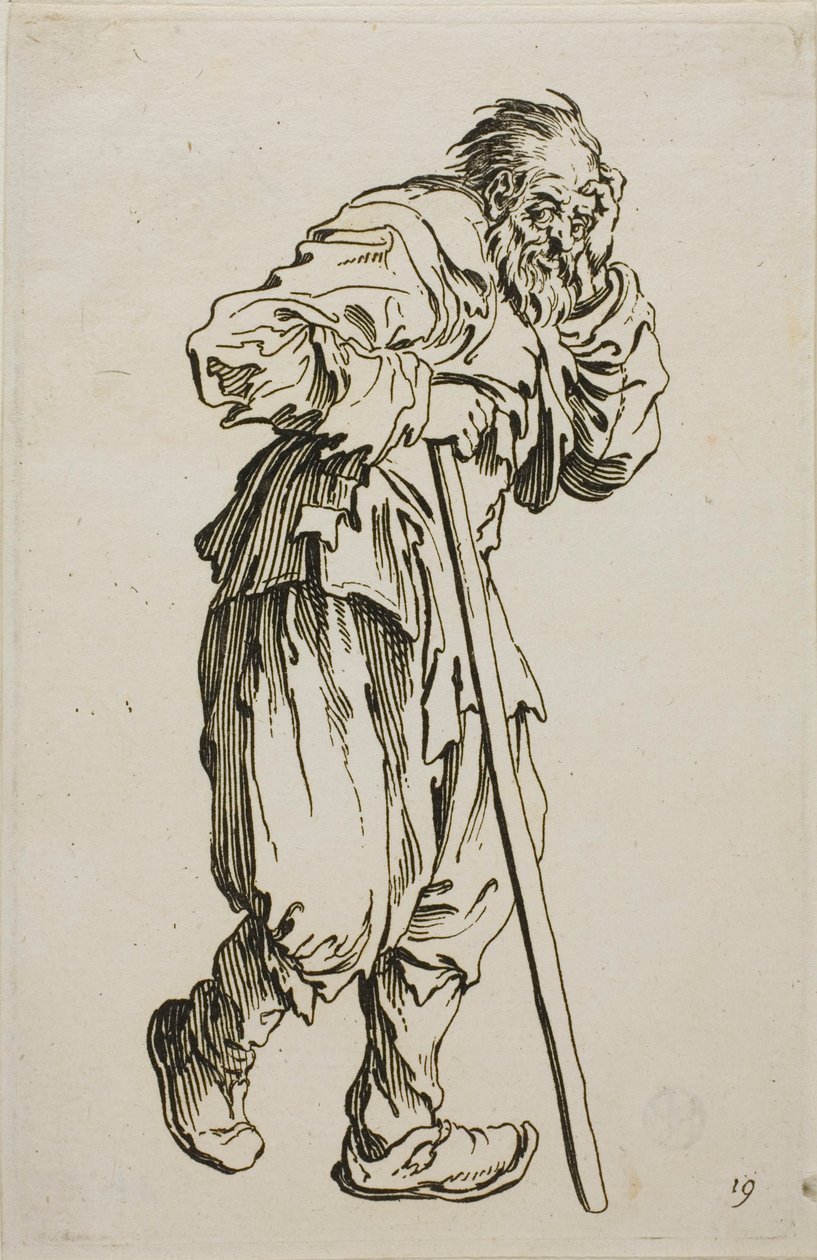 Żebrak o kulach, płyta szesnasta z The Beggars autorstwa Jacques Callot