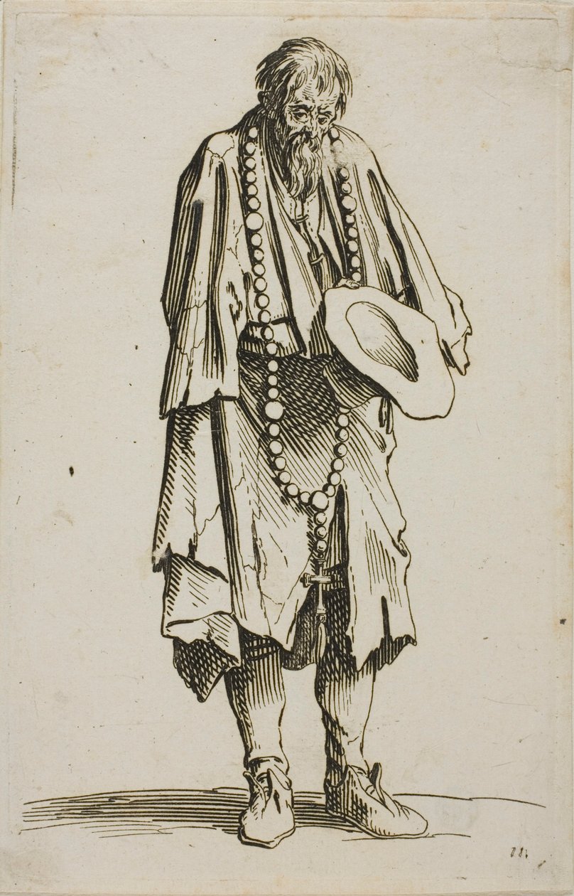 Żebrak z różańcem, płyta jedenasta z The Beggars autorstwa Jacques Callot
