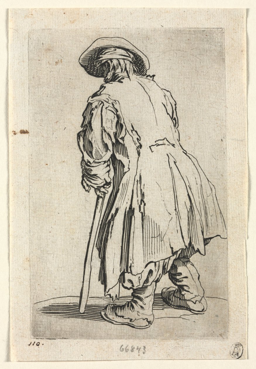 The Beggars: Stary żebrak na jednej kuli, c. 1623. autorstwa Jacques Callot