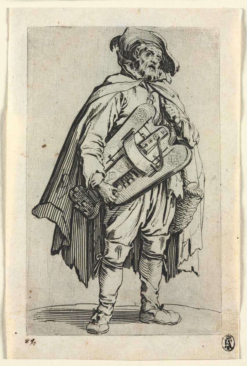 The Beggars: The Hurdy-Gurdy Player, c. 1623. autorstwa Jacques Callot