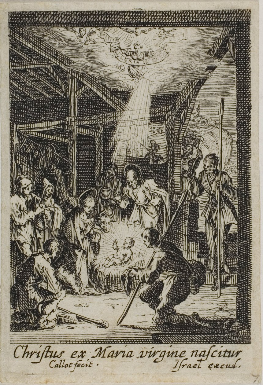 Narodziny Jezusa, z Życia Dziewicy autorstwa Jacques Callot