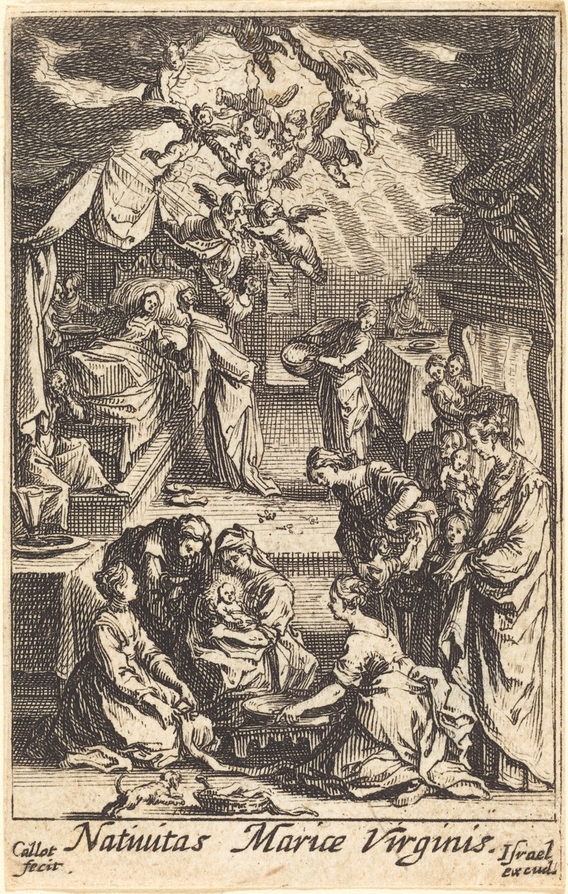 Narodziny Dziewicy w 1630 r. lub później. autorstwa Jacques Callot