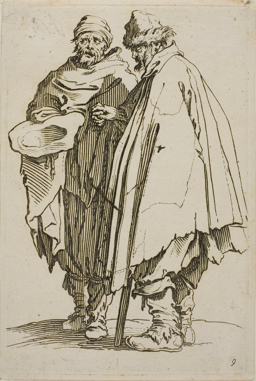 The Blind Man and his Companion, płyta dziewiąta z The Beggars autorstwa Jacques Callot