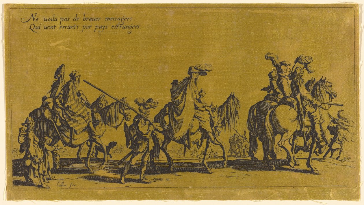 Die Bohemiens marschieren: Die Vorhut autorstwa Jacques Callot