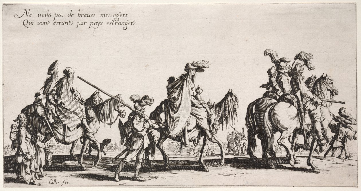 The Bohemians: The Bohemians Marsz: The Vanguard, c. 1621-1625. autorstwa Jacques Callot