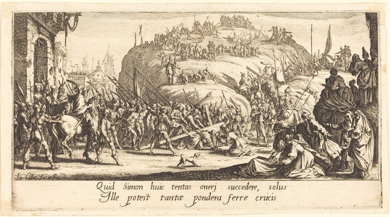 Niesienie krzyża autorstwa Jacques Callot
