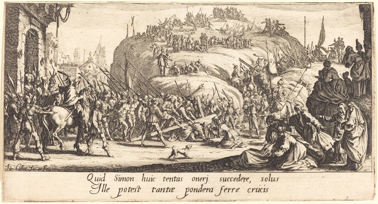 Niesienie krzyża autorstwa Jacques Callot