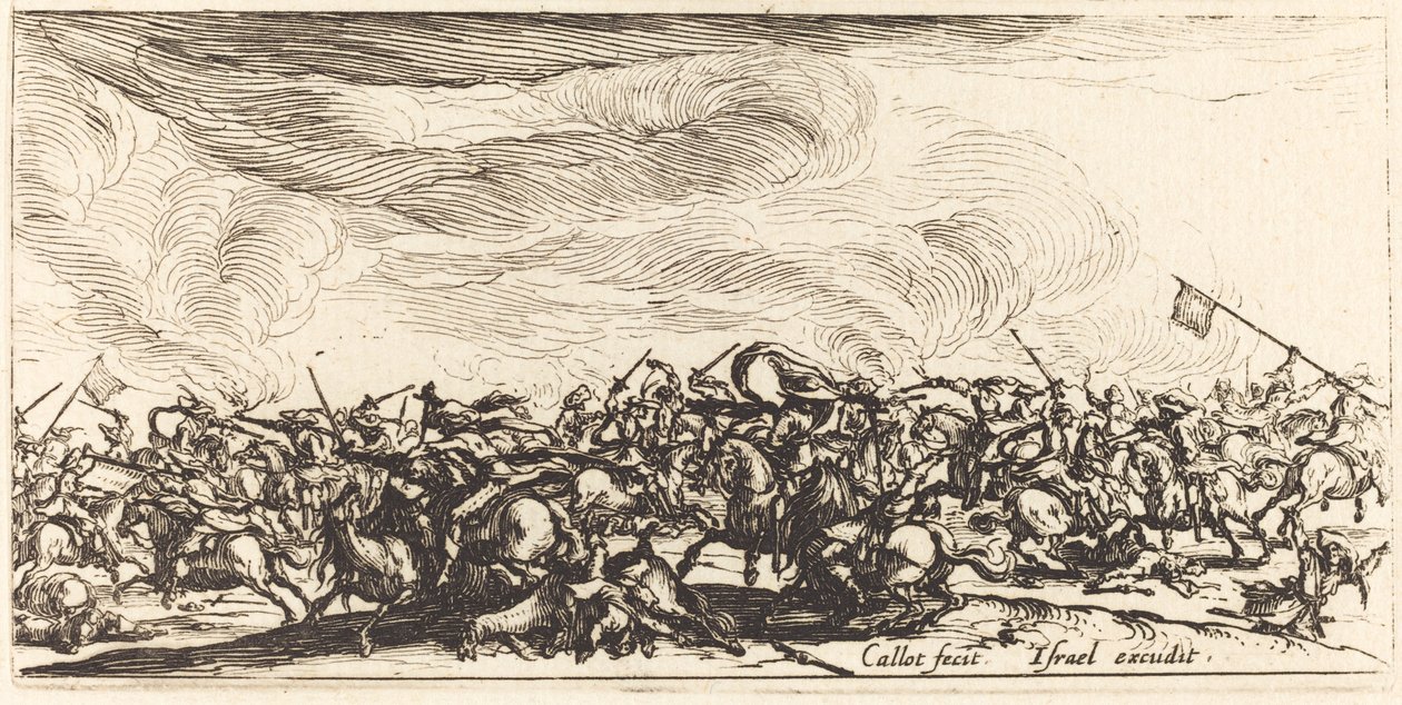 Walka kawalerii na miecze autorstwa Jacques Callot