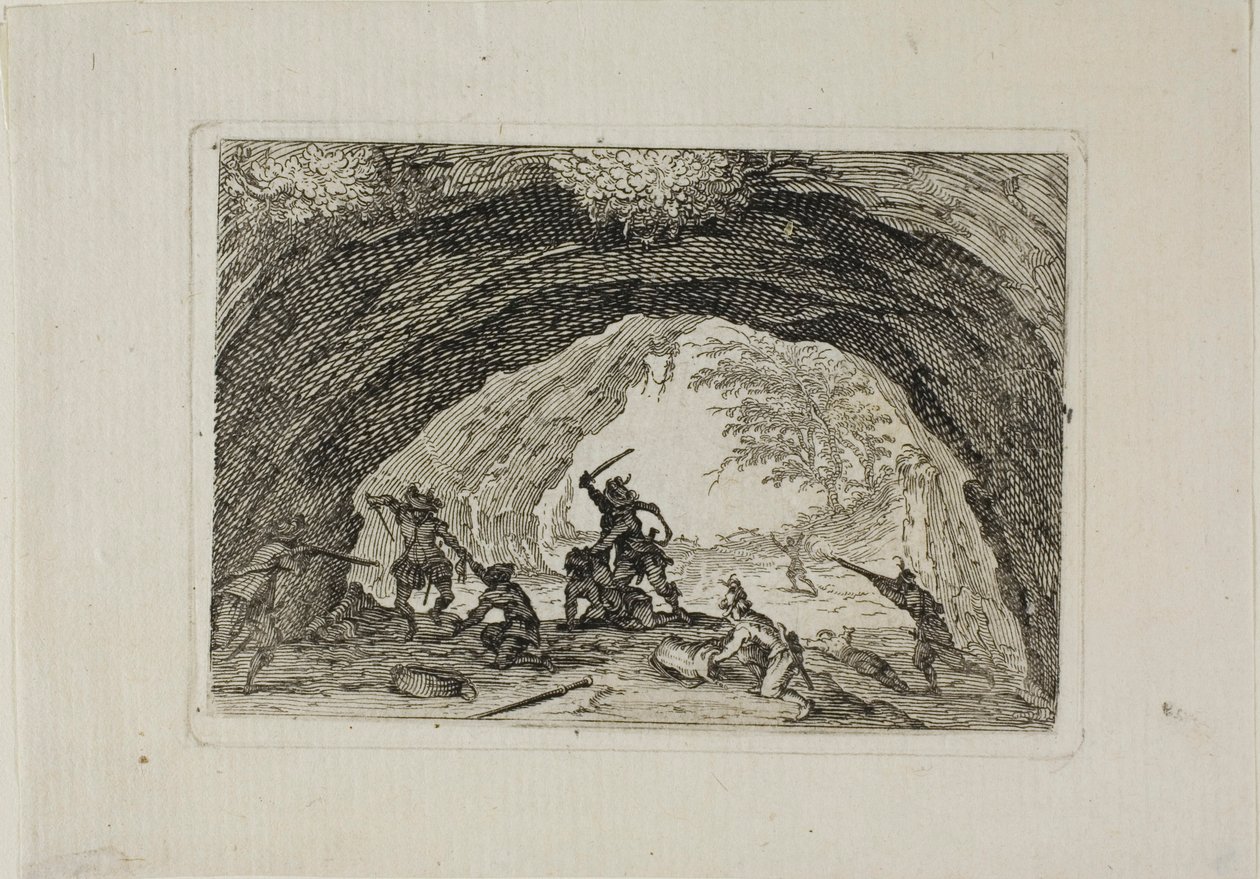 Jaskinia rozbójników, z filmu Kaprysy autorstwa Jacques Callot