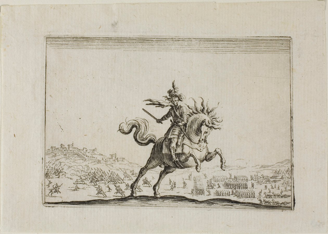 Komandor na koniu, z filmu Kaprysy autorstwa Jacques Callot
