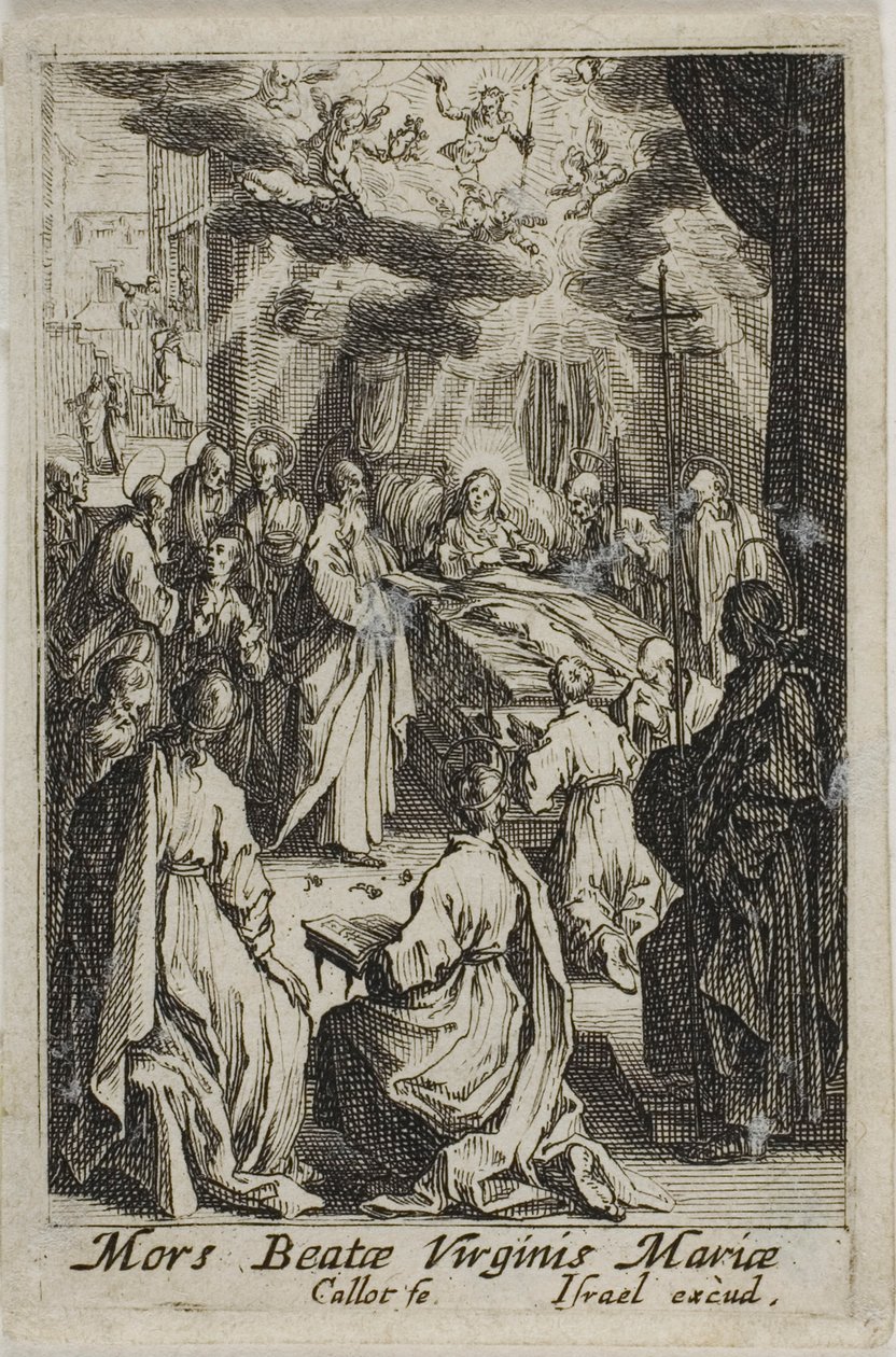Śmierć Najświętszej Maryi Panny, z Życia Najświętszej Maryi Panny autorstwa Jacques Callot