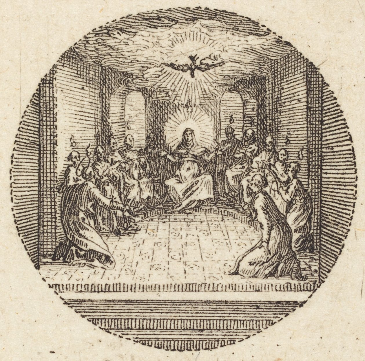 Zejście świętej gołębicy, ok. godz. 1631. autorstwa Jacques Callot
