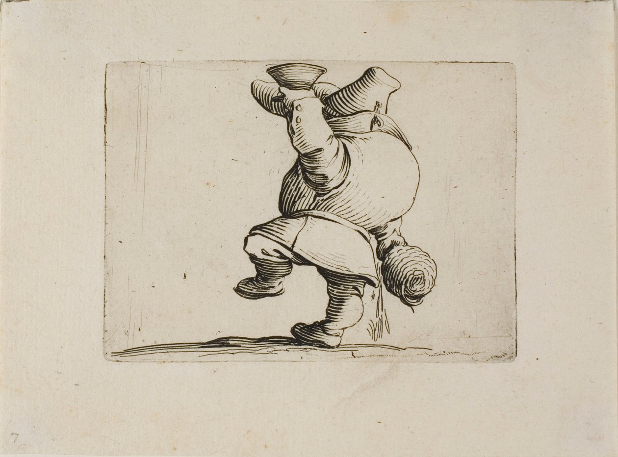 Pijący widziany z tyłu, z Varie Figure Gobbi autorstwa Jacques Callot