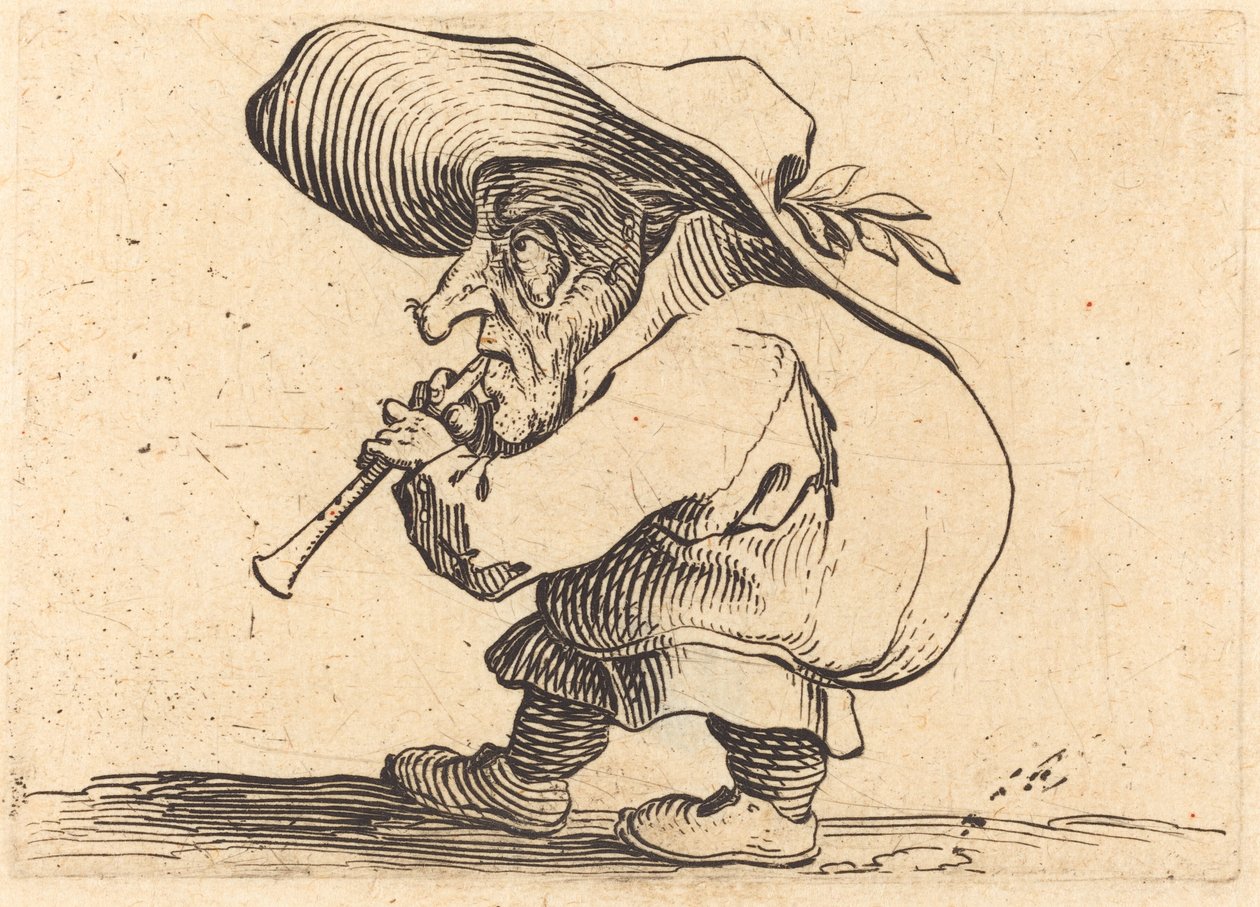 Gracz Flageolet autorstwa Jacques Callot