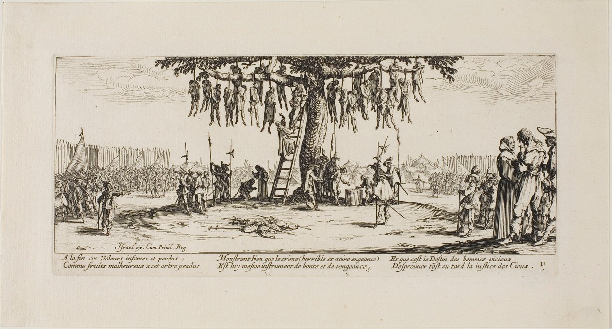 Wisząca, płyta jedenasta z Miseries of War autorstwa Jacques Callot