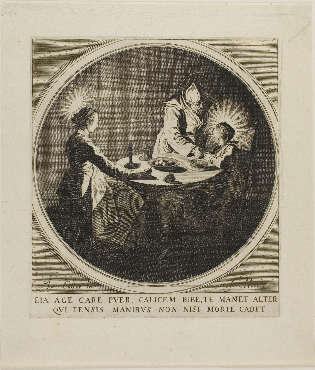 Święta Rodzina przy stole autorstwa Jacques Callot