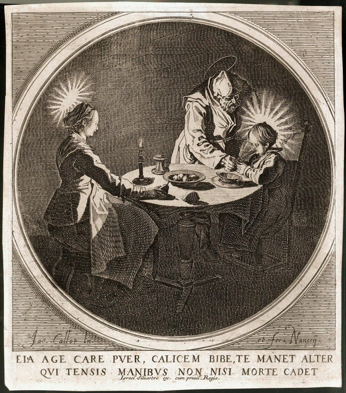 Święta Rodzina przy stole ... (grawerunek) autorstwa Jacques Callot