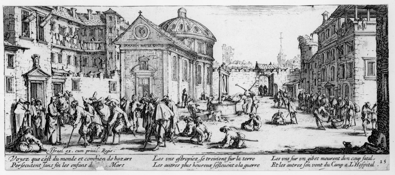 Szpital, tablica 15 z Nieszczęścia i nieszczęścia wojny, ryty przez Israela Henrieta (ok. 1590-1661) 1633 autorstwa Jacques Callot