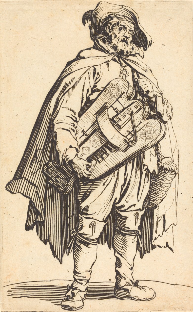 Gracz liry korbowej autorstwa Jacques Callot