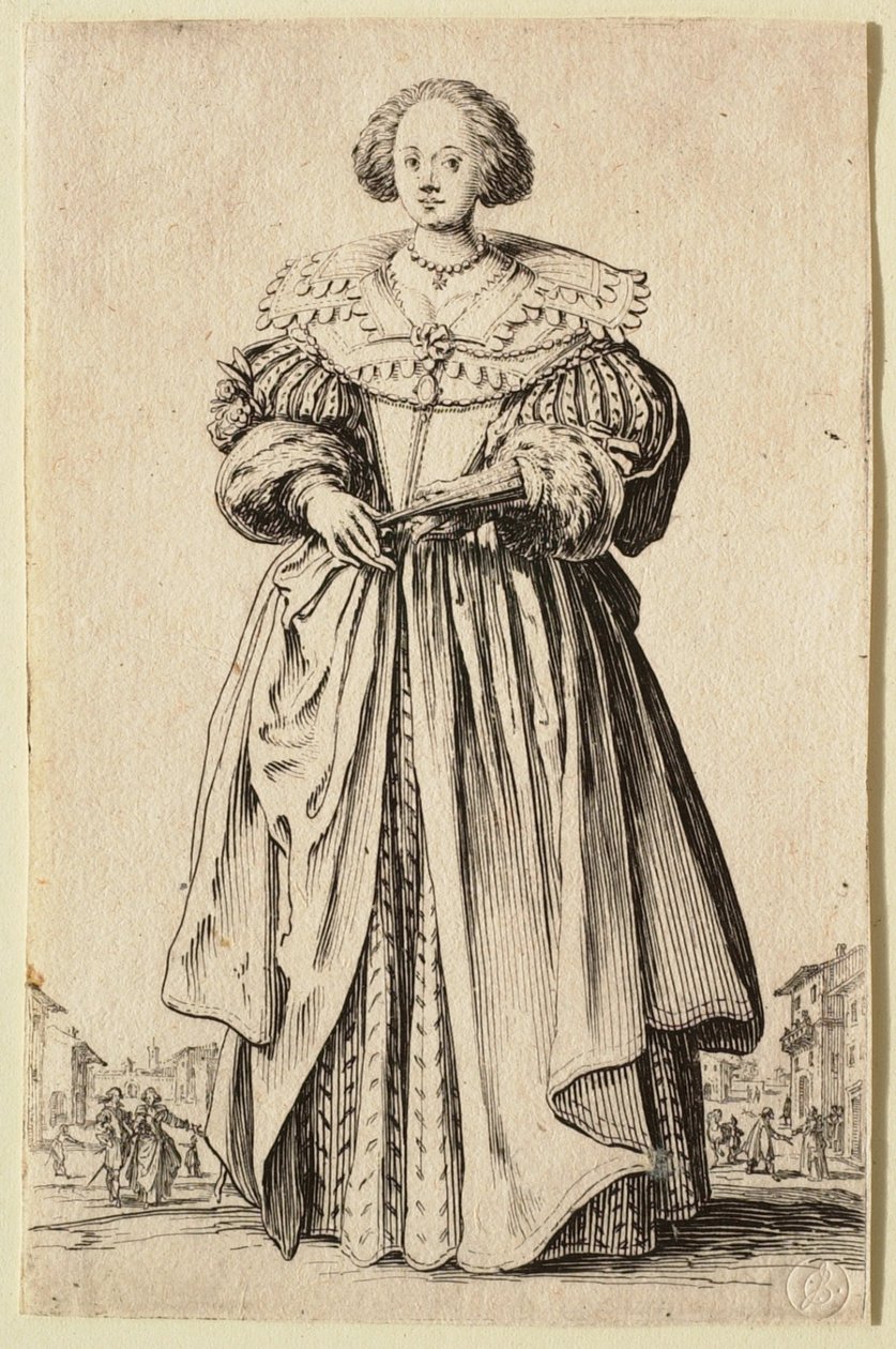 Dama z wachlarzem autorstwa Jacques Callot