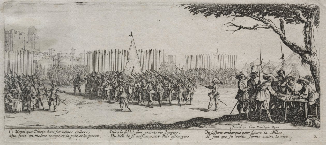 Wielka nieszczęścia wojny: rekrutacja wojsk, 1633. autorstwa Jacques Callot