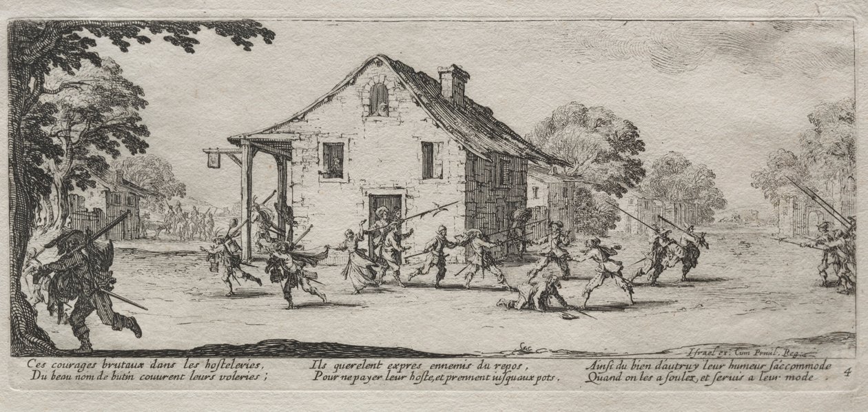 Wielkie nieszczęścia wojny: grabież, 1633. autorstwa Jacques Callot