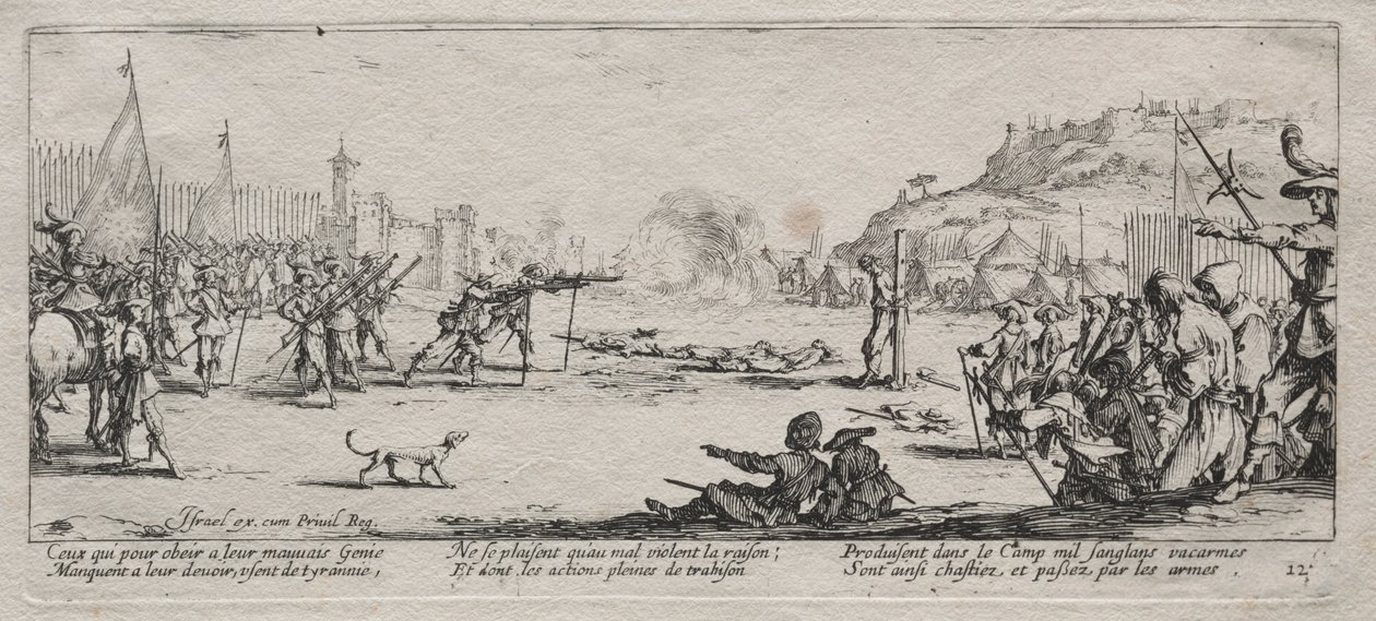 The Large Miseries of War: Oddział ogniowy, 1633. autorstwa Jacques Callot