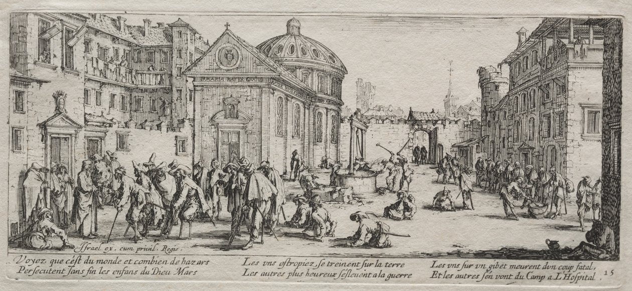 Wielka nieszczęścia wojny: Szpital autorstwa Jacques Callot