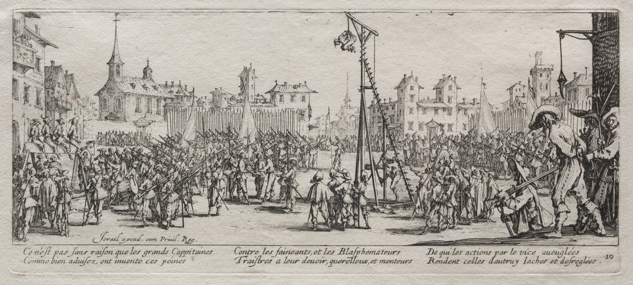 Wielkie nieszczęścia wojny: Strappado autorstwa Jacques Callot
