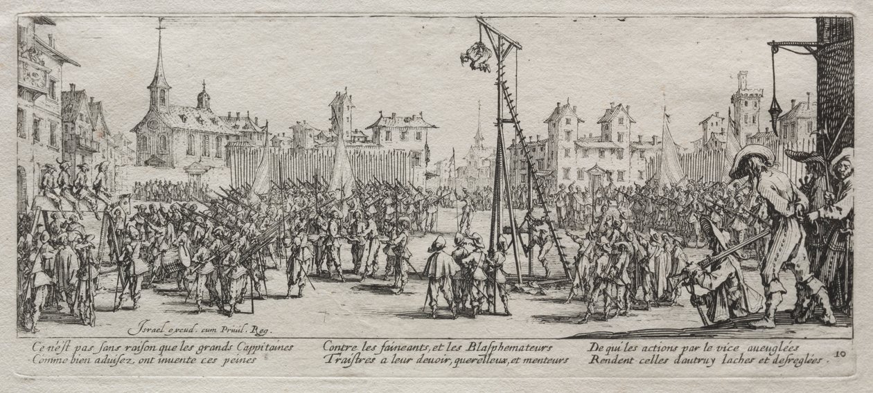 Wielkie nieszczęścia wojny: Strappado, 1633. autorstwa Jacques Callot