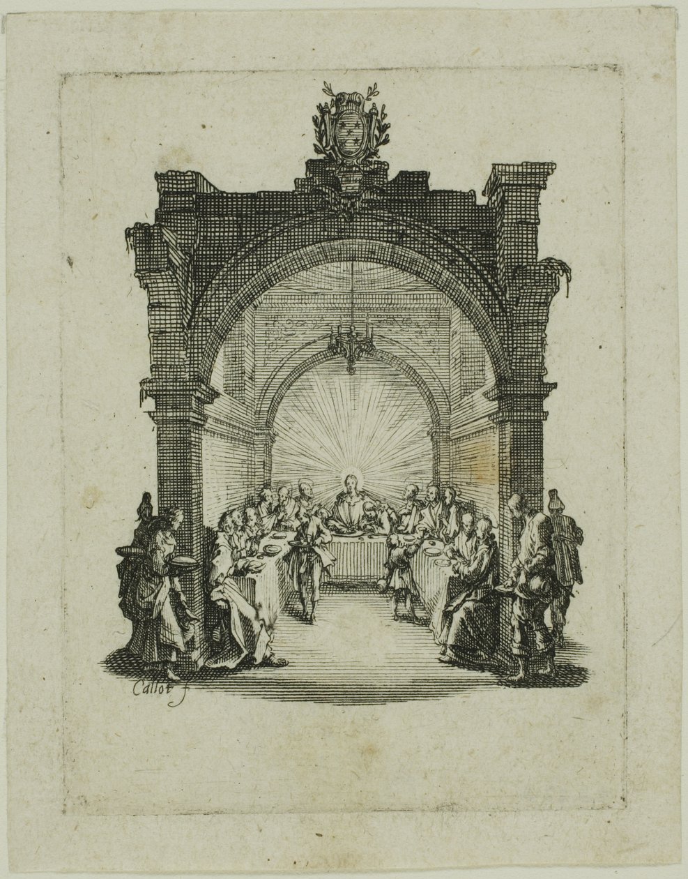Ostatnia Wieczerza, z Małej Pasji autorstwa Jacques Callot