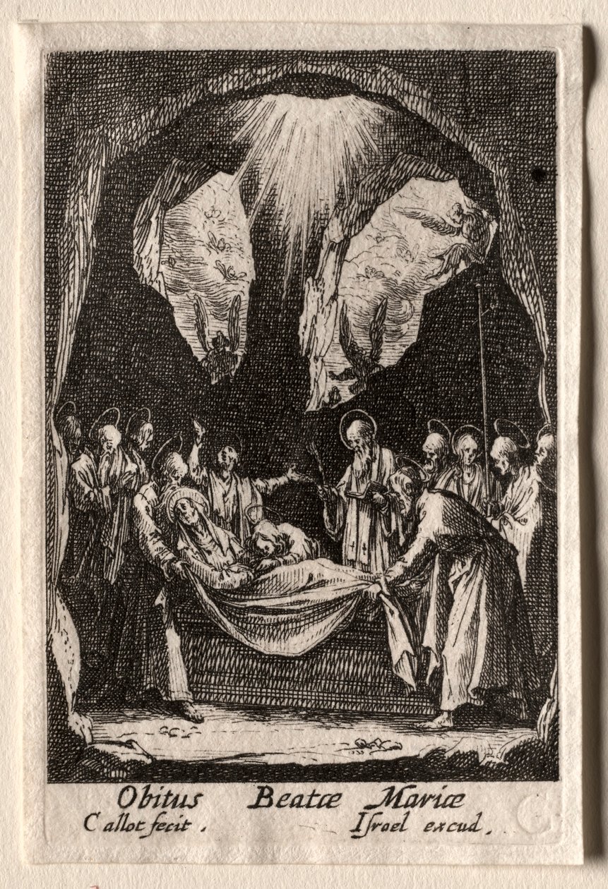 Życie Dziewicy: Złożenie do grobu Dziewicy. autorstwa Jacques Callot