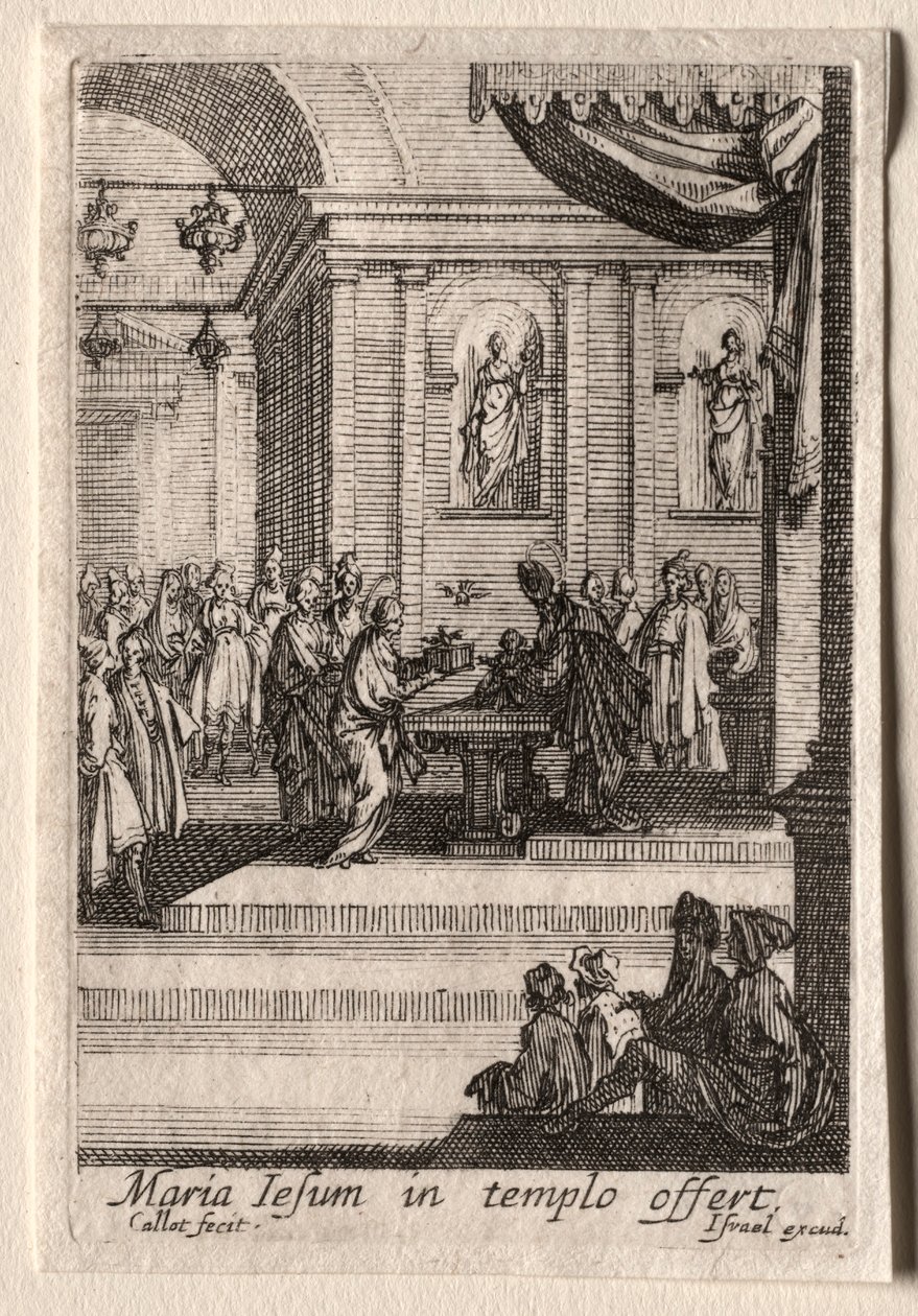 Życie Dziewicy: Ofiarowanie Chrystusa w świątyni. autorstwa Jacques Callot