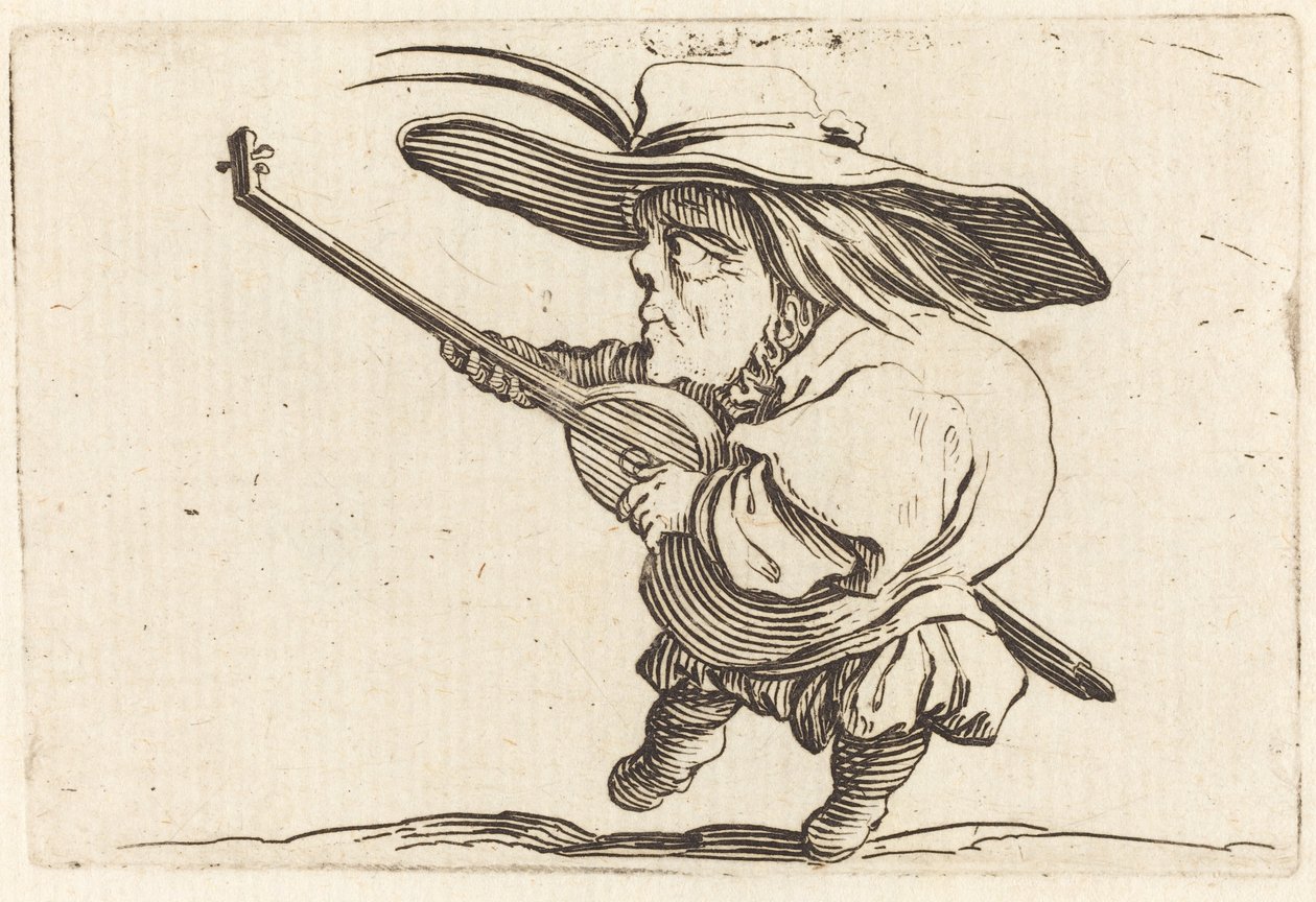 Gracz na lutni autorstwa Jacques Callot