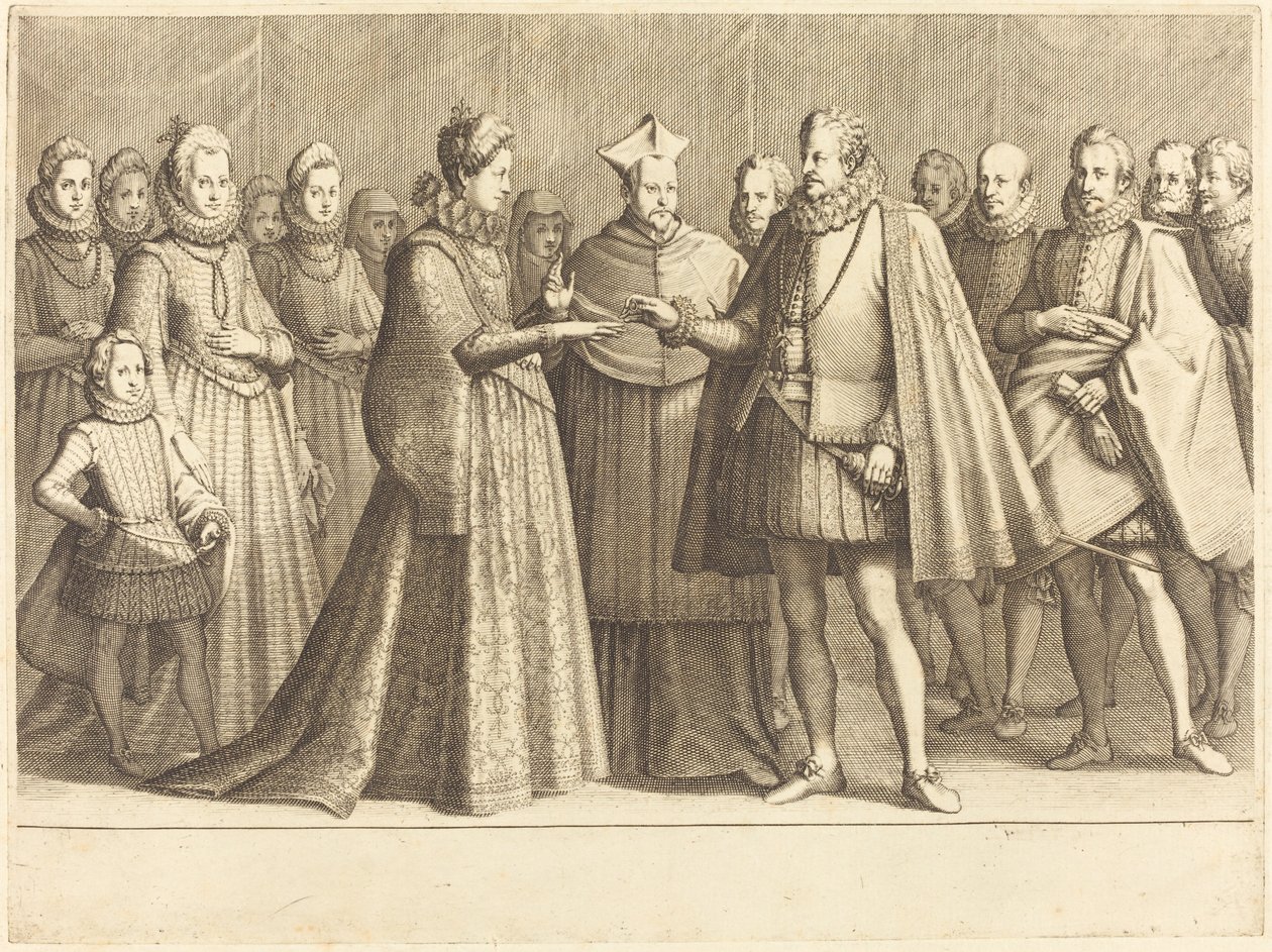 Małżeństwo Ferdinando i Christine z Lotaryngii autorstwa Jacques Callot
