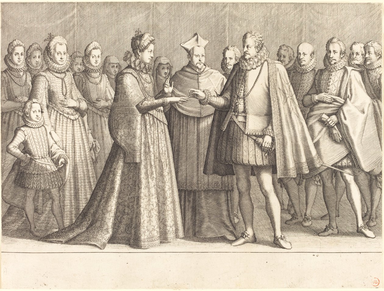 Małżeństwo Ferdinando i Christine z Lotaryngii autorstwa Jacques Callot