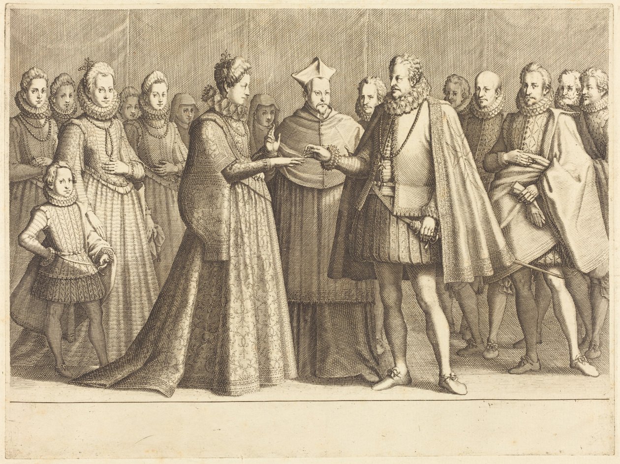 Małżeństwo Ferdinanda i Krystyny Lotaryńskiej autorstwa Jacques Callot