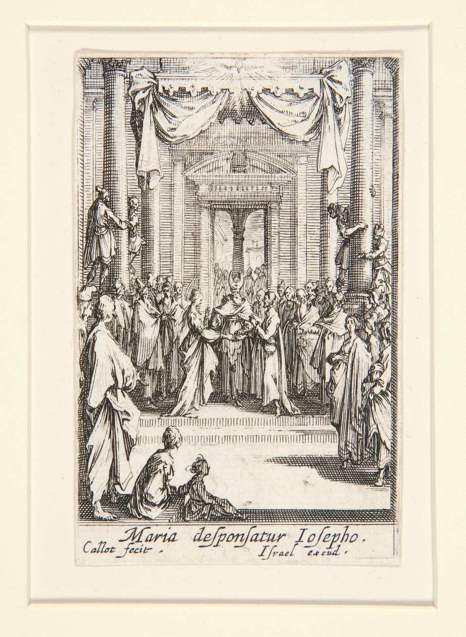 Wesele Dziewicy, nie. 4 z Życia Dziewicy autorstwa Jacques Callot