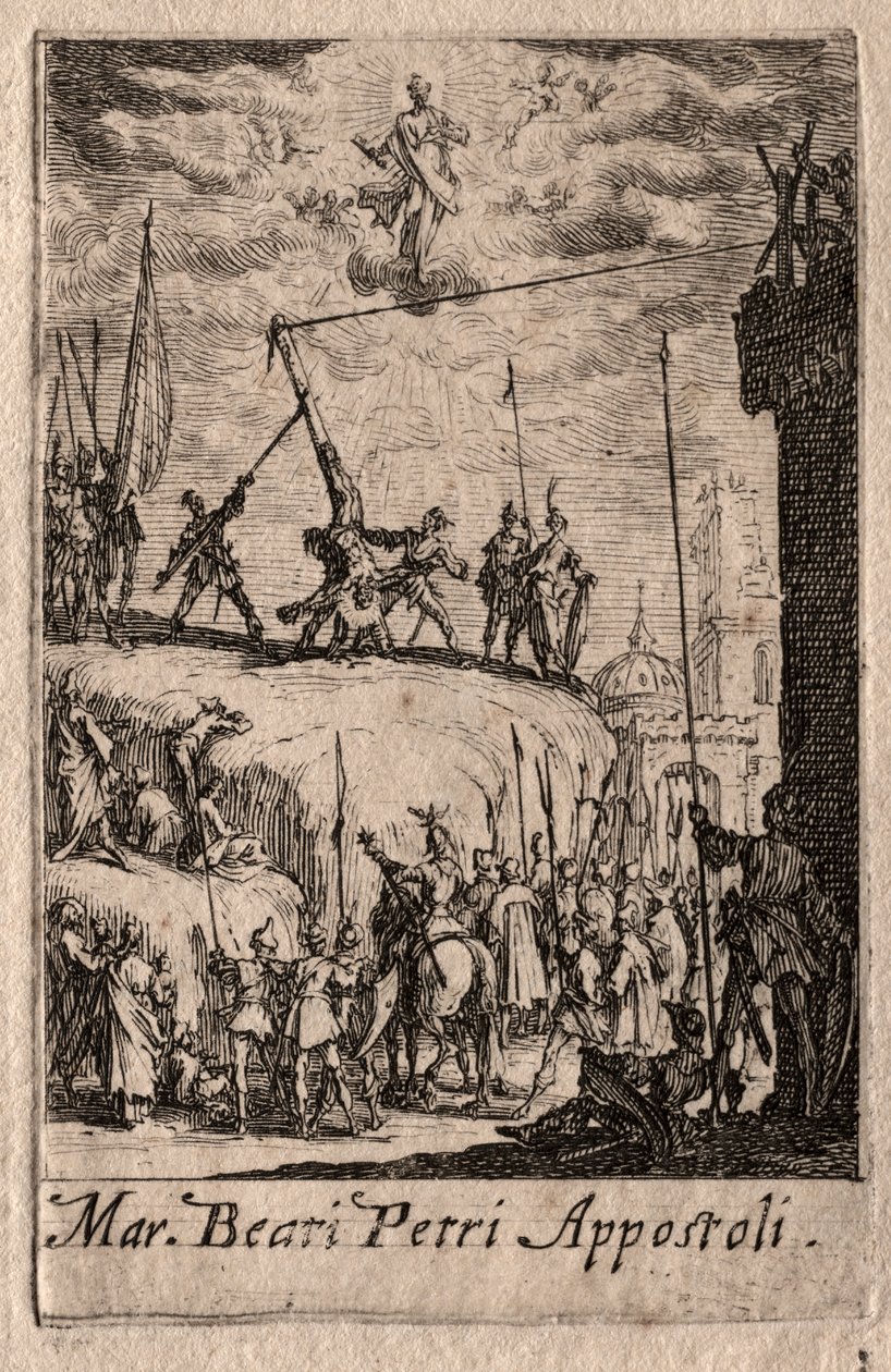 Męczeństwo apostołów: św. Piotr autorstwa Jacques Callot