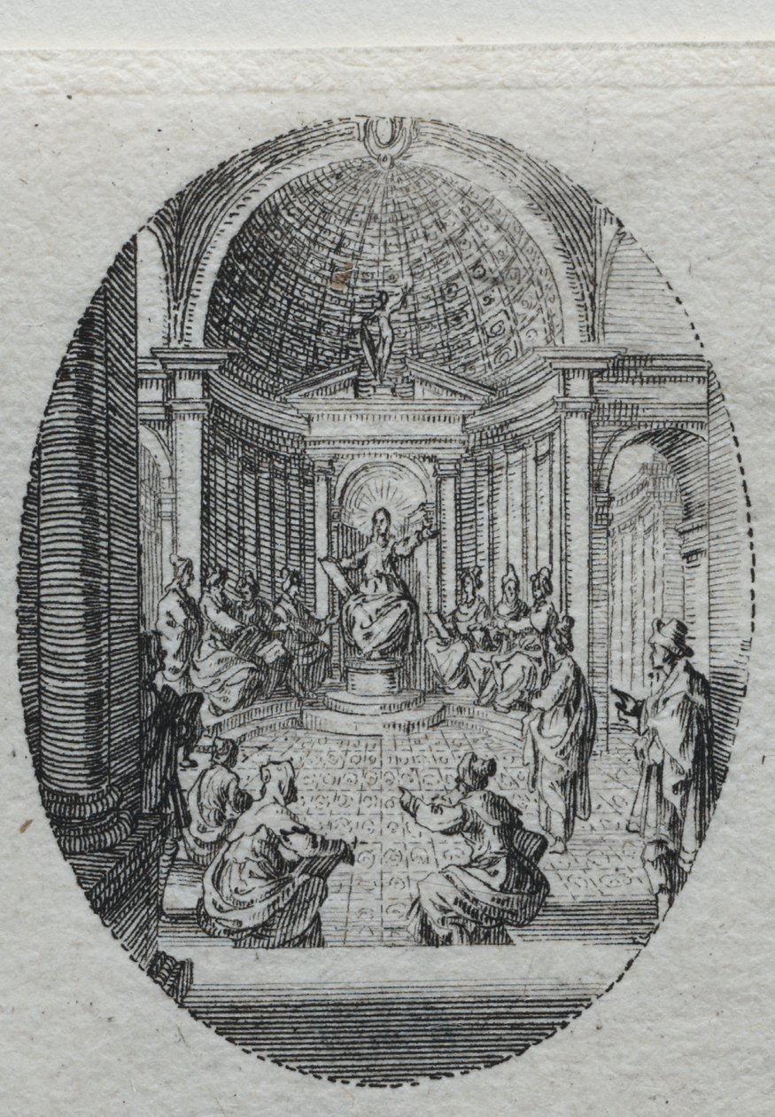 Tajemnice męki: Chrystus spiera się z lekarzami autorstwa Jacques Callot